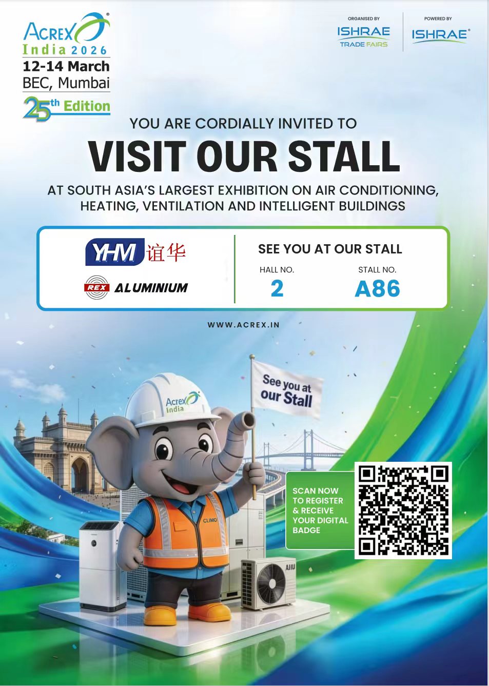 YHM & REX ALUMINIUM are coming to ACREX India 2026!